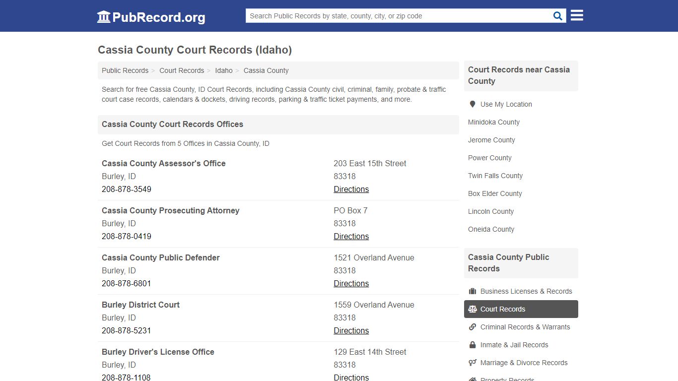 Free Cassia County Court Records (Idaho Court Records) - PubRecord.org