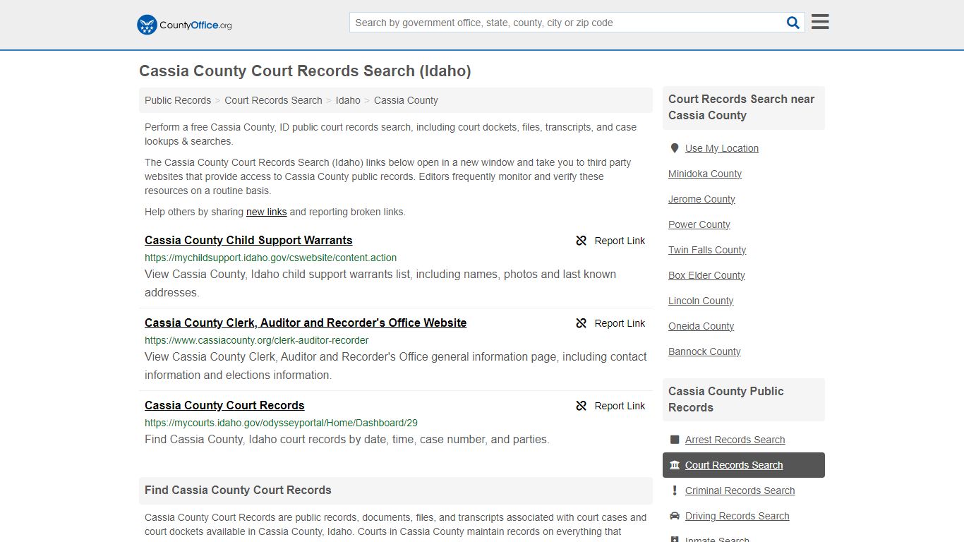 Court Records Search - Cassia County, ID (Adoptions, Criminal, Child ...