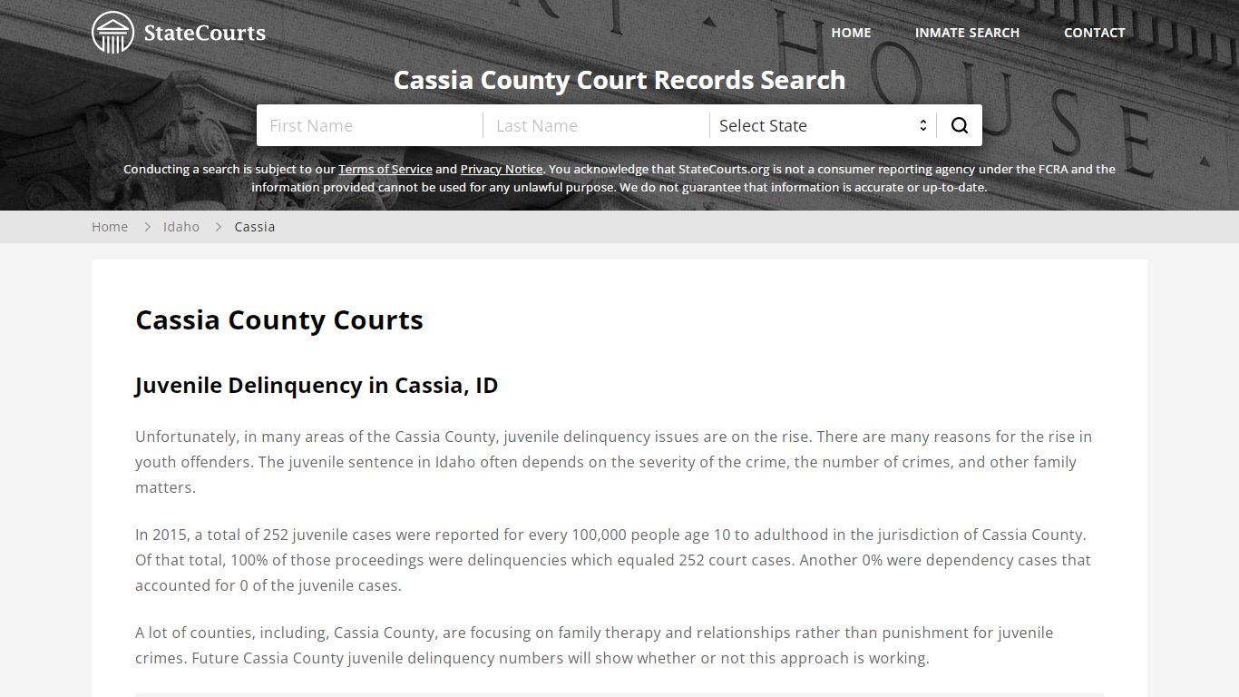 Cassia County, ID Courts - Records & Cases - StateCourts
