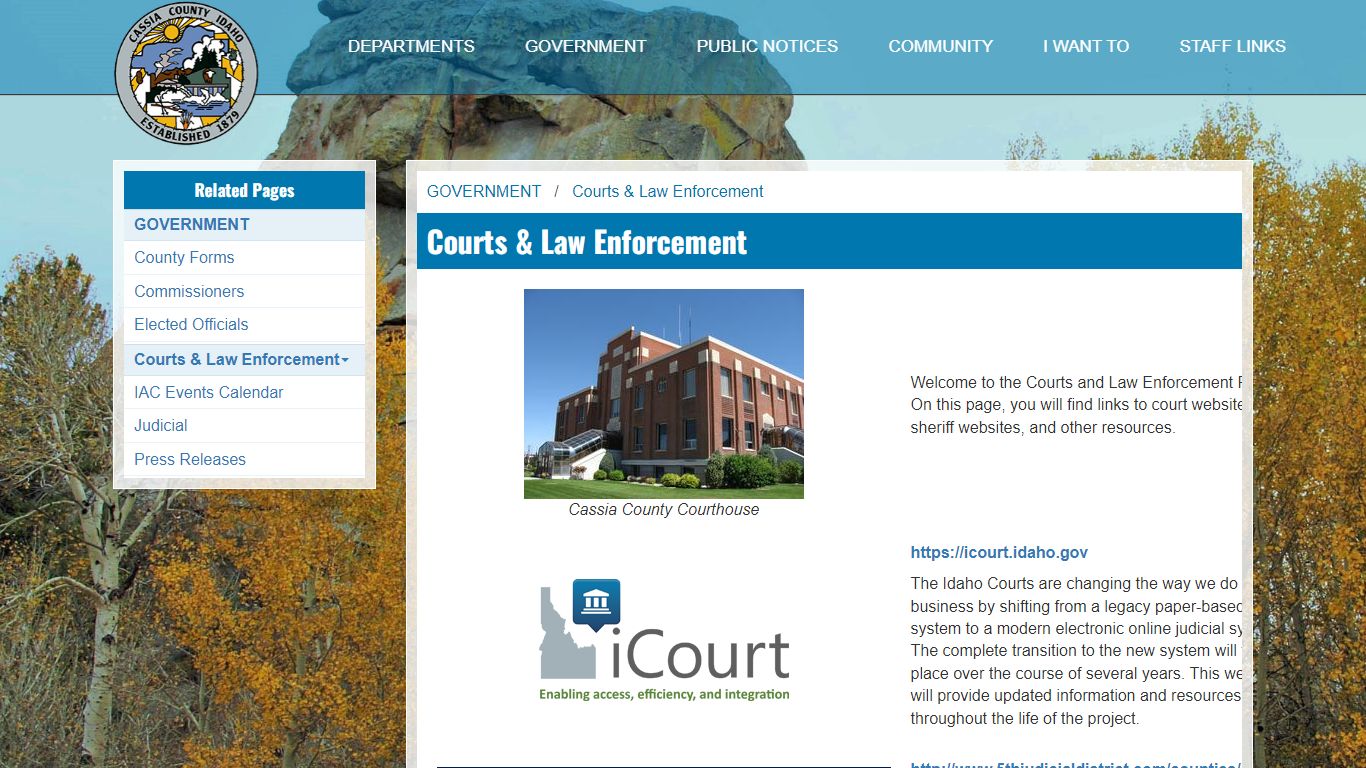 Cassia County, Idaho - Courts & Law Enforcement
