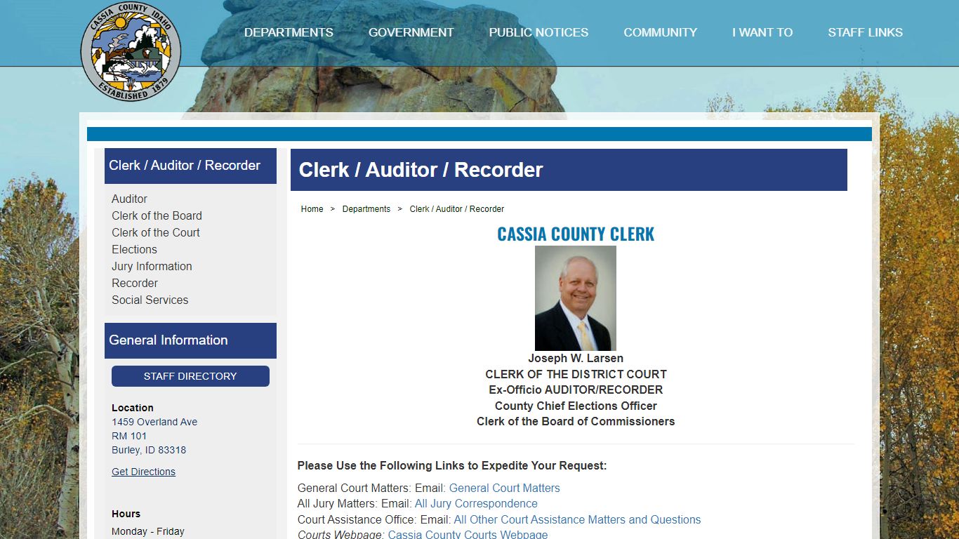Cassia County, Idaho - Clerk / Auditor / Recorder